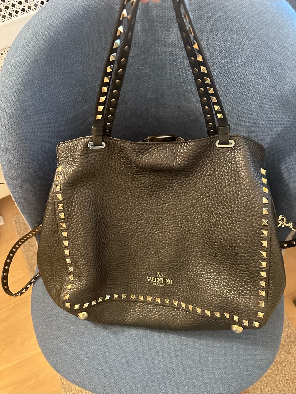 Valentino Studded Black Leather Handbag - Picture 11 of 11